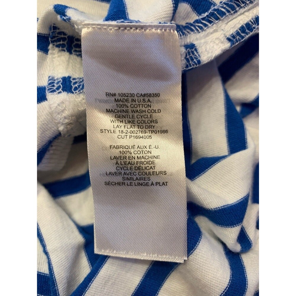 $120 Current Elliott Tank Top Side Slit Ruffle Striped Blue/Wht Size 0 *Note - Picture 9 of 12